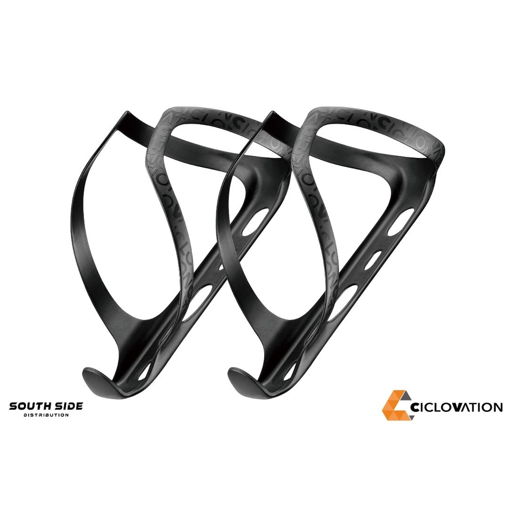 Ciclovation PROJECT D Signature Carbon Bottle Cage - Jet Black (Pair)
