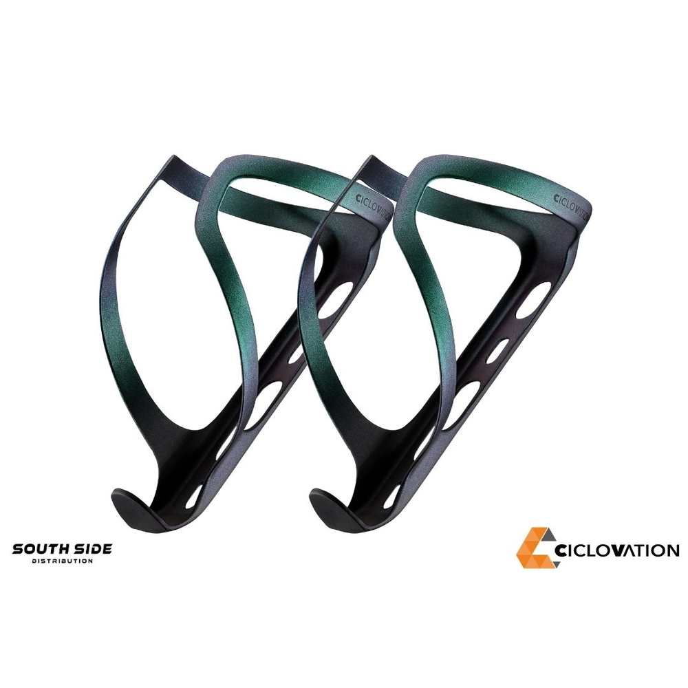 Ciclovation PROJECT D Carbon Bottle Cage - Cosmic Haze Emerald (Pair)