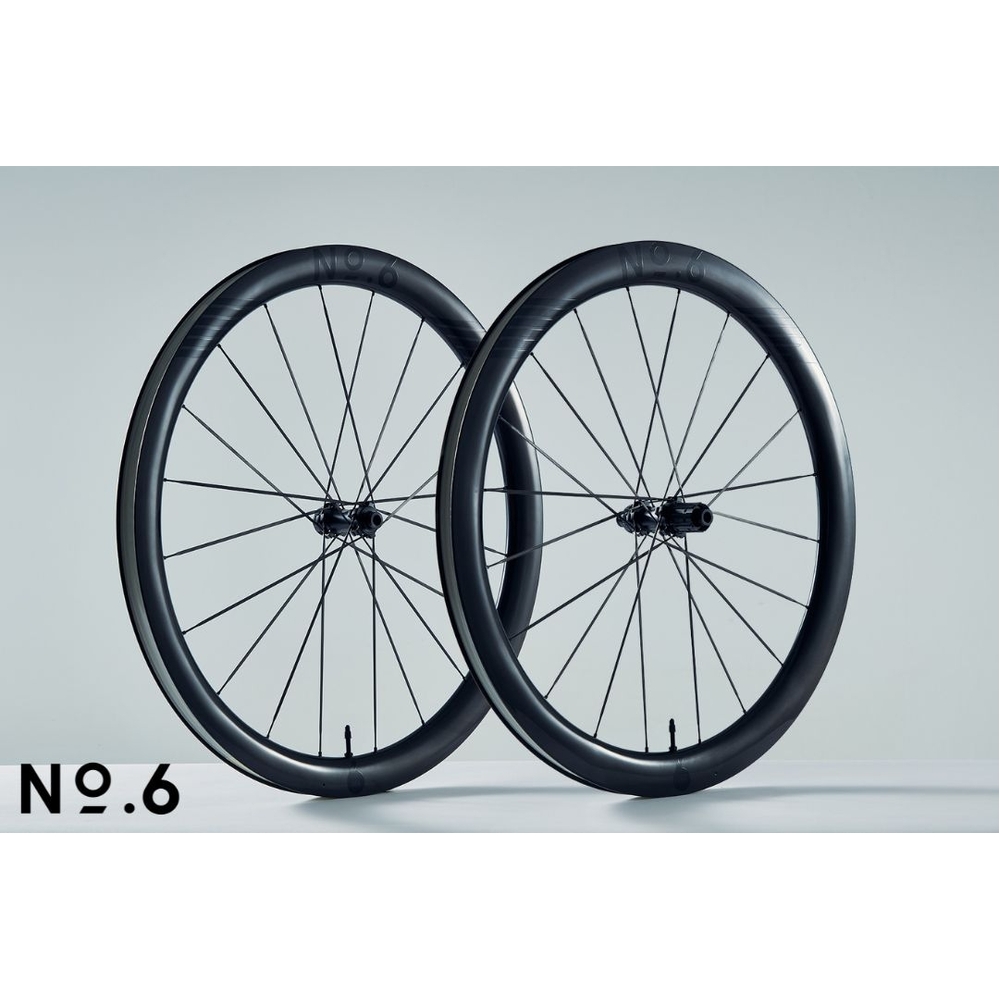 No.6 45/50 Superlight All Round Road Wheelset Black Graphics - 1260g