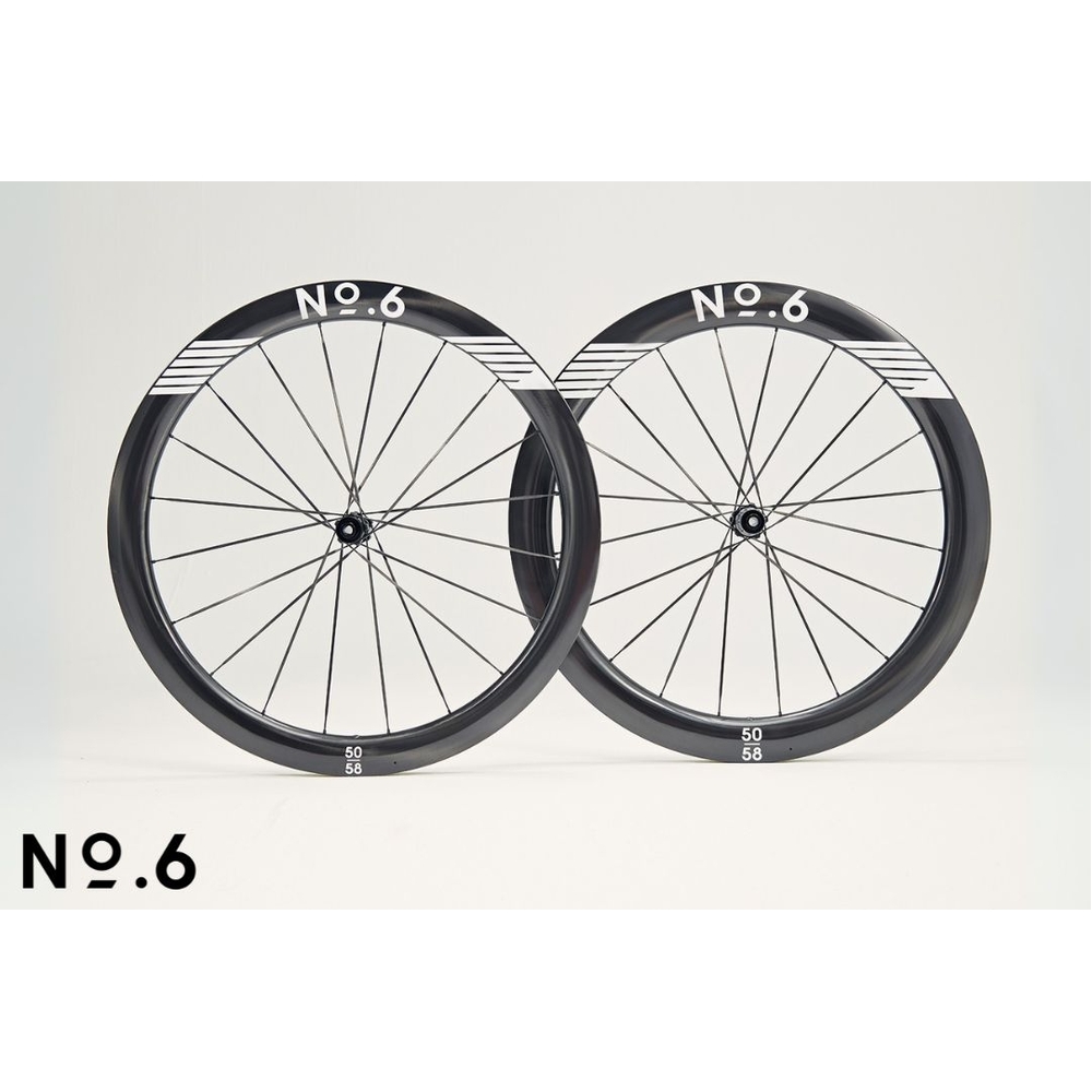 No.6 50/58 Superlight Aero Road Wheelset White Graphics - 1280g