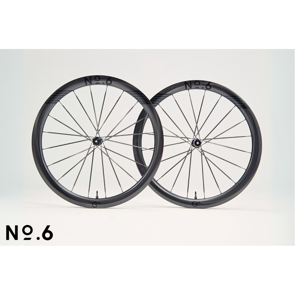 No.6 G45 Aero Gravel Wheelset Black Graphics- 1280g